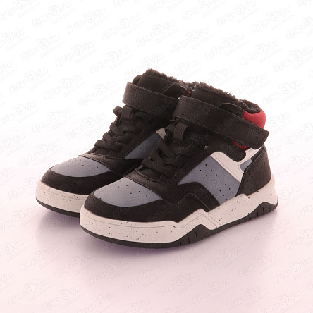 Ботинки утепленные Pasito с черными вставками и перфорацией серые - фото 360