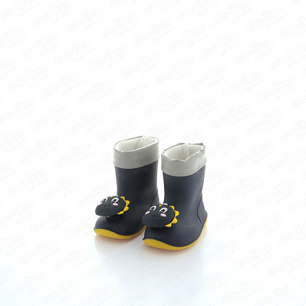 Сапоги водонепроницаемые Pasito с мордочкой динозаврика синие - фото 360