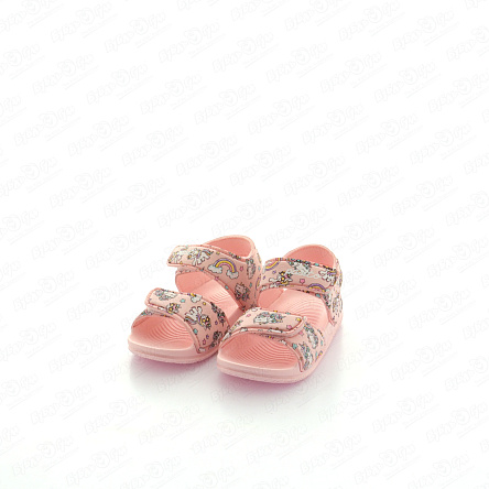 Сандалии  Pasito пляжные принт единороги розовые  - фото 360