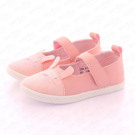 Туфли Pasito на липучке с декоративными ушками розовые - фото 360