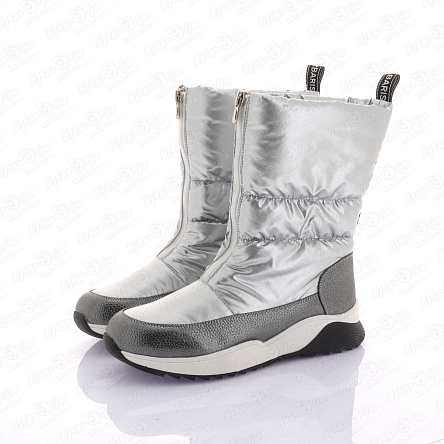 Сапоги сноубутсы Barbaris утепленные на молнии серебряные - фото 360