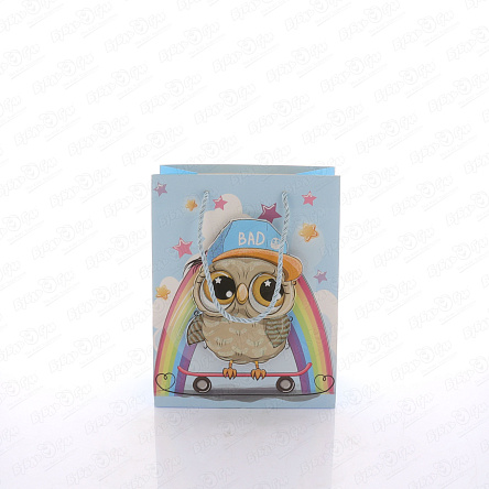 Пакет подарочный Совушки 25х18см в ассортименте - фото 360