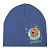 Шапка с принтом кот компот синяя
