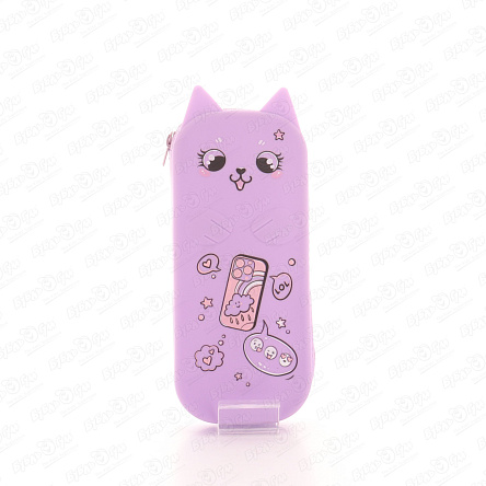 Пенал силиконовый Лавандовый кот - фото 360