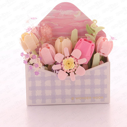 Конструктор Lanson Toys конверт-подарок с тюльпанами 550дет  - фото 360