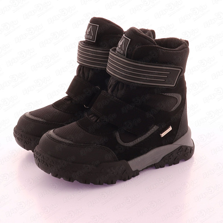 Сапоги Pasito с мембраной зимние на липучке с шерстяной стелькой черные - фото 360