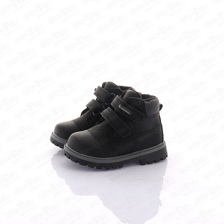 Ботинки Pasito утепленные на липучках черные с серой подошвой  - фото 360