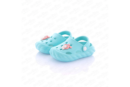 Шлепанцы Pasito пляжные с объемным зайчиком голубые  - фото 360