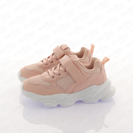 Кроссовки Pasito на липучке и шнуровке нежно-розовые - фото 360