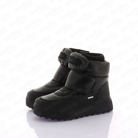 Сапоги сноубутсы Barbaris утепленные на широкой липучке и молнии черные - фото 360