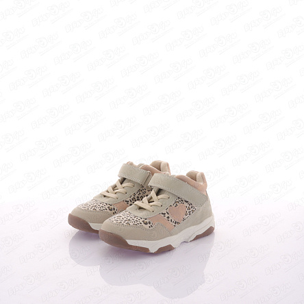 Ботинки Pasito утепленные на шнуровке и липучке с леопардовым принтом розово-бежевые - фото 360