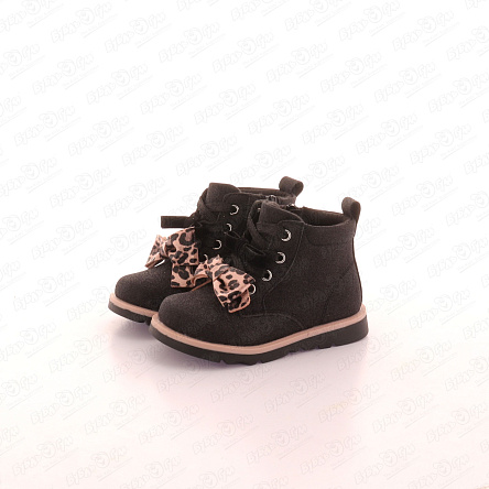 Ботинки Pasito с декором пятнистые бантики черные - фото 360