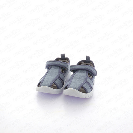 Сандалии Pasito в мелкую полоску на липучке голубые - фото 360