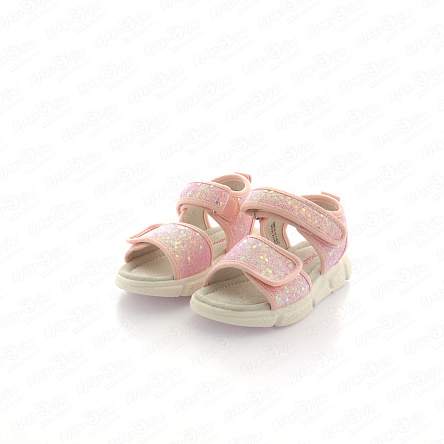 Сандалии Pasito на липучке с блестками розовые - фото 360