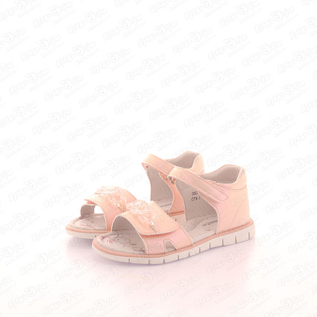 Сандалии Pasito на липучке с розовым плетением и блестками розовые - фото 360