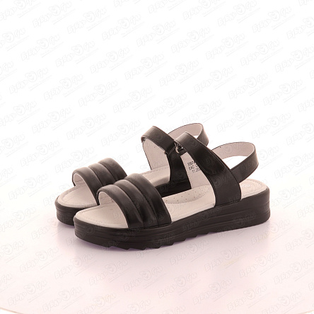 Сандалии Barbaris с дутыми перетяжками черные - фото 360