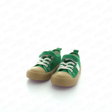 Кеды Pasito на липучке и шнуровке с белыми вставками бежево-зеленые - фото 360