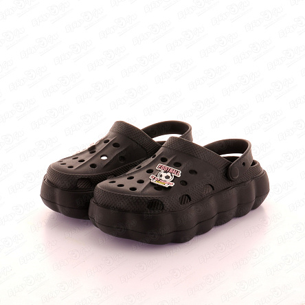 Шлепанцы Pasito пляжные с декором Football черные - фото 360