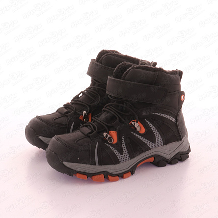 Ботинки Tiburon утепленные с серыми вставками и рельефной подошвой черные - фото 360