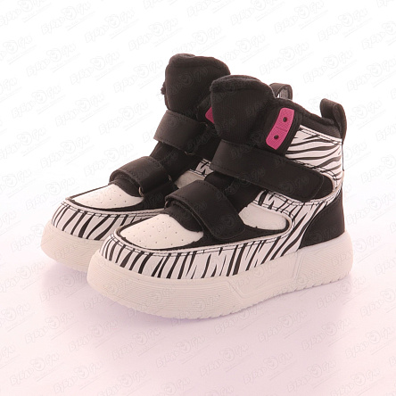 Ботинки утепленные Pasito с модным принтом зебра черно-белые - фото 360