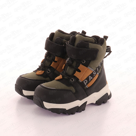 Сапоги сноубутсы Pasito зимние с застежкой-молнией с коричневыми вставками хаки - фото 360