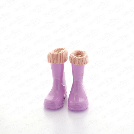 Сапоги водонепроницаемые Pasito с рисунком единорог в короне сиреневые - фото 360