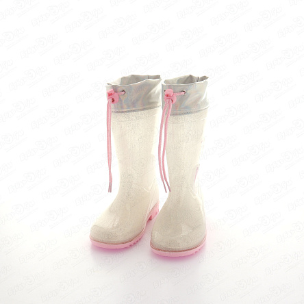 Сапоги водонепроницаемые Pasito с рисунком модный гепард белые - фото 360