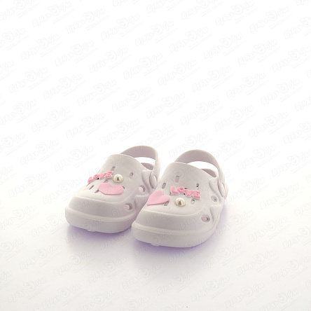 Шлепанцы Pasito пляжные с декором и надписью Love белые - фото 360