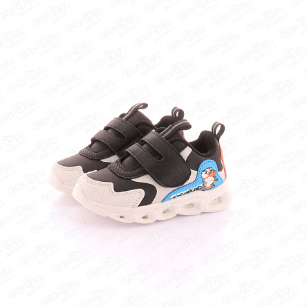 Кроссовки Pasito с рисунком мишка на лыжах с оранжевым акцентом - фото 360