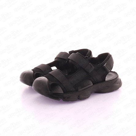 Сандалии Tiburon летние открытые на липучках с защитным носиком черные - фото 360