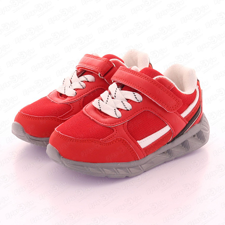 Кроссовки Pasito с перфорацией и белыми вставками красные - фото 360