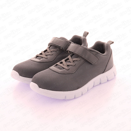 Кроссовки TIBURON на липучке однотонные серые - фото 360