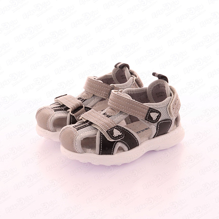 Сандалии Pasito на липучке с закрытым носком серые - фото 360