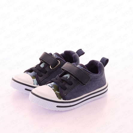 Кеды Pasito со шнуровкой и липучкой принт камуфляж синие  - фото 360