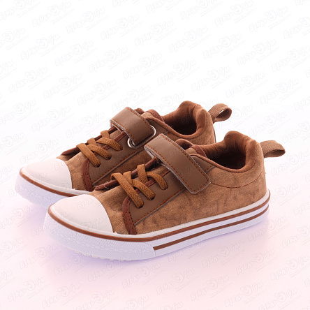 Кеды Pasito со шнуровкой и липучкой коричневые  - фото 360