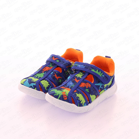 Кеды Pasito на широкой липучке с зелеными вставками синие - фото 360