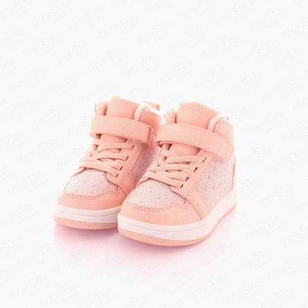 Кроссовки Pasito утепленные с блестящими стразами розовые - фото 360