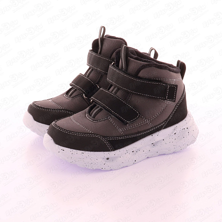 Ботинки Pasito утепленные на липучках подошва с огоньками черные - фото 360