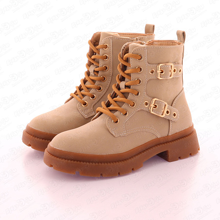 Ботинки Pasito утепленные на молнии и шнуровке с пряжками бежевые - фото 360