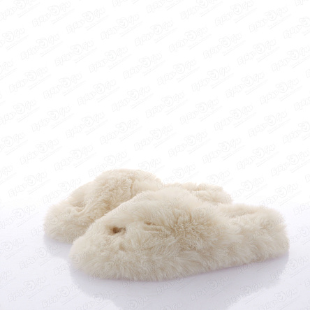 Тапочки Barbaris пушистые молочные - фото 360