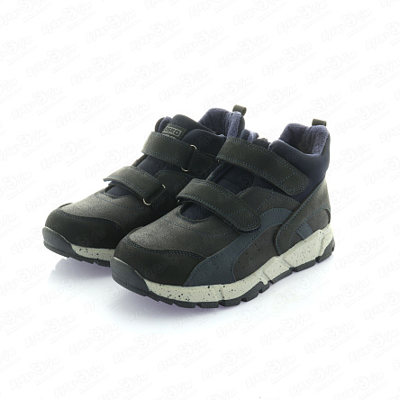 Ботинки TIBURON утепленные на липучке подошва белая в точку синие - фото 360