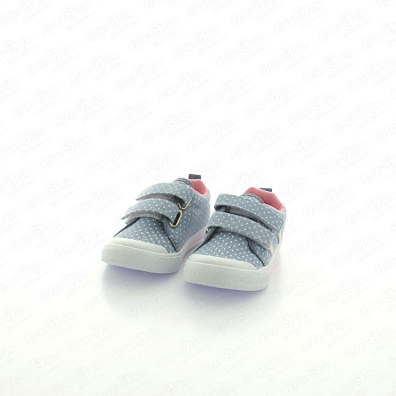 Кеды Pasito на липучке принт горошек бело-голубые - фото 360