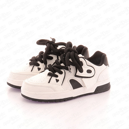 Кроссовки Barbaris с декором сердца и черными шнурками белые - фото 360