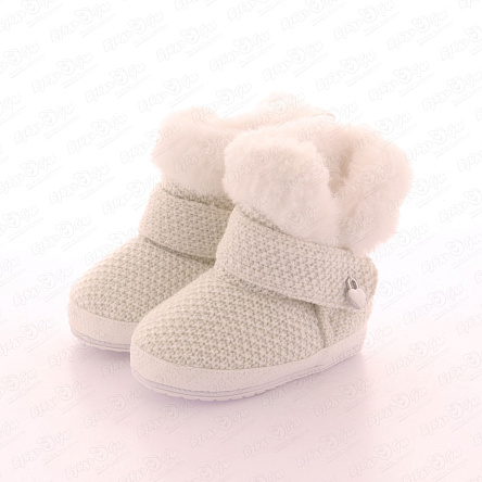 Пинетки Pasito ясельные текстильные на липучке светло-серые - фото 360