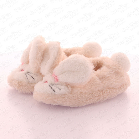 Тапочки Pasito меховые Зайчики бежевые - фото 360