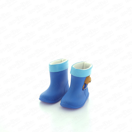 Сапоги водонепроницаемые Pasito с мишкой голубые - фото 360