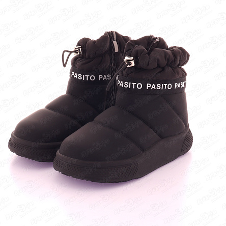 Сапоги Pasito утепленные с фиксирующей резинкой черные - фото 360