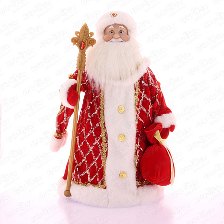 Фигура новогодняя Дед Мороз с мешком подарков разноцветный 48см - фото 360