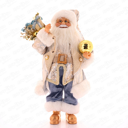Фигура новогодняя Дед Мороз с подарками и елочными украшениями разноцветный 44см - фото 360