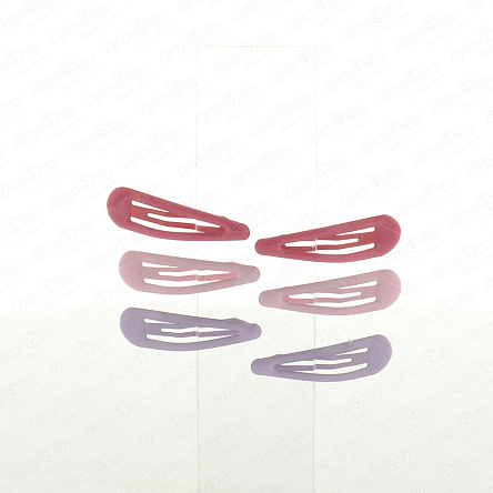 Заколки для волос глянцевые сиреневые розовые ярко-розовые 6шт - фото 360